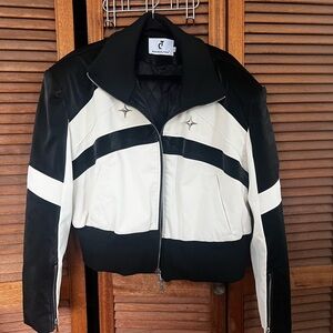 Streetwear Argueculture Black and White Moto Inspired Jacket